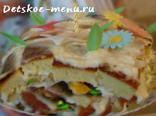 Детский торт на день рождения, торт Фруктовый рай
